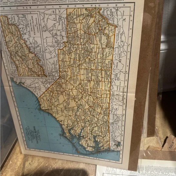 Wall Art - Vintage North Carolina Georgia and Florida Map Prints (set of 3) - Picture 2 of 12